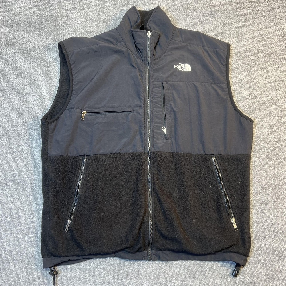 Vintage The North Face Vest Mens Large Black Fleece Full Zip USA 90s Outdoor